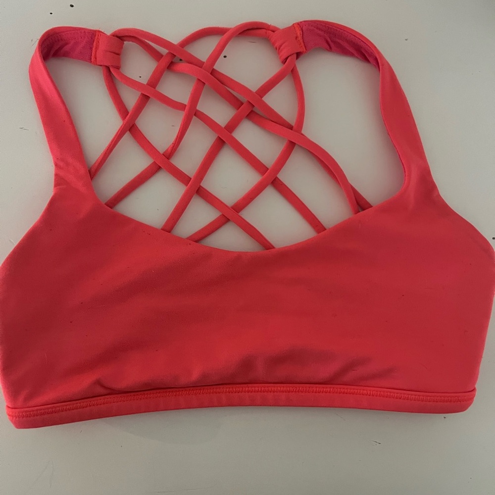 Hot pink lululemon sports bra